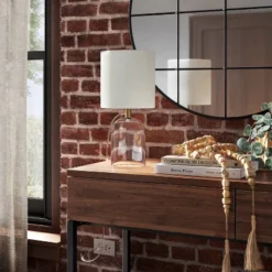 Glass Cylinder Mini Table Lamp With Open Base Clear - Threshold™ -Threshold GUEST 04077750 f11b 4d3e 92d2 0b30995a75bf