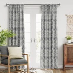 1pc Blackout Printed Matelasse Window Curtain Panel - Threshold™