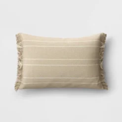 Textured Linen Striped Throw Pillow Neutral - Threshold™ -Threshold GUEST 06f921ce 8469 4689 90ae 595c1954d5db