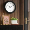 16" Outdoor Wall Clock Charcoal Gray - Threshold™ -Threshold GUEST 13a7b865 4dd3 4a47 9f0a c94cd6348598