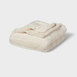 55"x80" Faux Fur Ribbed Bed Throw - Threshold™ -Threshold GUEST 1412c4ed 1509 4a81 9995 dfeb944120c0