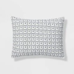 Embroidered Grid Sham Blue - Threshold™ -Threshold GUEST 1c3898ef e092 4273 bb16 38eaa25ad802
