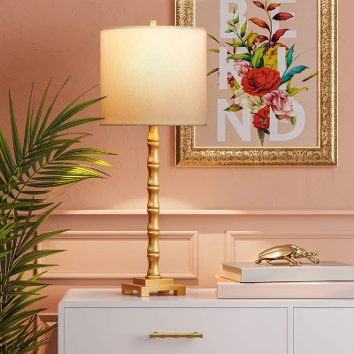 Large Bamboo Table Lamp (Includes LED Light Bulb) Brass - Threshold™ 4 Large Bamboo Table Lamp (Includes LED Light Bulb) Brass - Threshold™ - Image 2