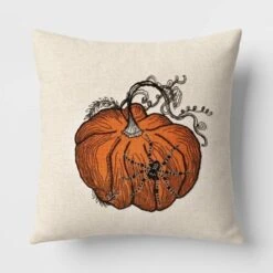 Pumpkin With Spider Cotton Square Halloween Throw Pillow Ivory - Threshold™ 11 Pumpkin With Spider Cotton Square Halloween Throw Pillow Ivory - Threshold™ -Threshold GUEST 1ecd4b9d 2a11 42dc a5f9 a644f4927d75