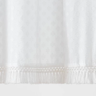 Textured Crochet Trim Shower Curtain White - Threshold™ 5 Textured Crochet Trim Shower Curtain White - Threshold™ - Image 3