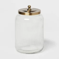 Large Bath Glass Canister Brass - Threshold™ -Threshold GUEST 24f45e3c 3ba0 425a 91a1 6211af971614