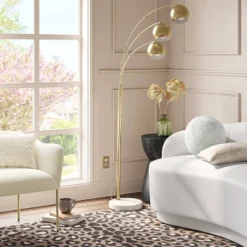 Span 3-Head Metal Globe Floor Lamp Brass - Threshold™ -Threshold GUEST 299fab2a 6433 42d2 8e0d 6e0845eb799e