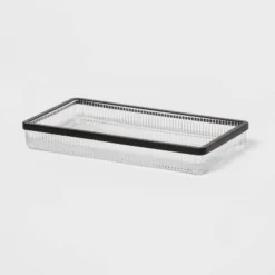 Ribbed Glass Tray Black - Threshold™ -Threshold GUEST 2f171aae 665e 490d 932c 2732ab75a6c2