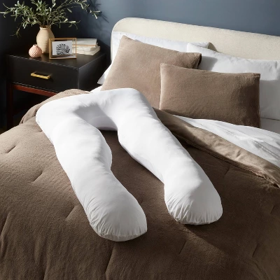 Cool Touch Pregnancy U-Shaped Body Pillow White - Threshold™ 3 Cool Touch Pregnancy U-Shaped Body Pillow White - Threshold™