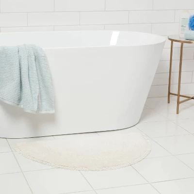 18"x32" Plush Half Moon Bath Rug Cream - Threshold™ 3 18"x32" Plush Half Moon Bath Rug Cream - Threshold™