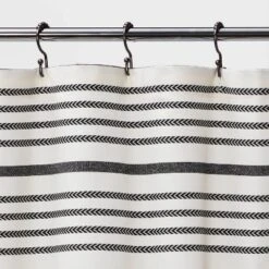Striped Shower Curtain Black/White - Threshold™ -Threshold GUEST 4c85f29e 7ea7 4419 a60f 4c9c9e4b6708