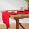 90" X 20" Cotton Textured Table Runner Red - Threshold™ -Threshold GUEST 4dd066fc ac7a 4440 a6f2 b347d1a230a5