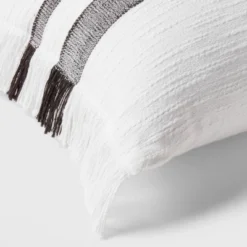 Lumbar Modern Woven Plaid Decorative Throw Pillow Black/Off-White - Threshold™ -Threshold GUEST 4e9cc29e 530f 48d5 995b 36907b68974d