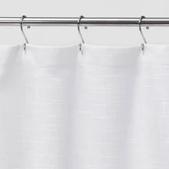 Woven Shower Curtain White - Threshold™ -Threshold GUEST 5bbe69dc 7b7f 4088 b00e 29eeb081b87d