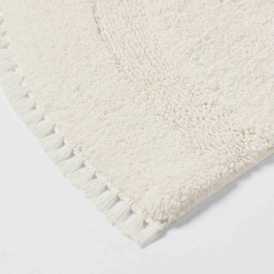 18"x32" Plush Half Moon Bath Rug Cream - Threshold™ 4 18"x32" Plush Half Moon Bath Rug Cream - Threshold™ - Image 2