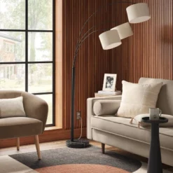 Avenal 3-Head Shaded Arc Floor Lamp Black - Threshold™ -Threshold GUEST 6b35eb0f a8c6 4b2c af22 5bf736160503