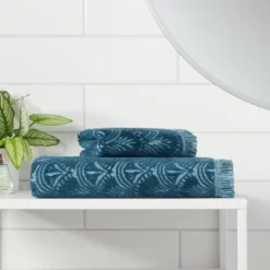 Plush Scallop Towel Teal Blue - Threshold™