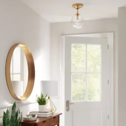 Geneva Collection Glass Semi Flush Mount Ceiling Globe Brass - Threshold™ -Threshold GUEST 7207d555 ddd5 4d35 905b fa69ef807de2