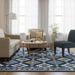 7'x10' Jacquard Woven Area Rug Indigo - Threshold™ -Threshold GUEST 73366a51 ef55 4f78 80bf d5c45a53b7e8