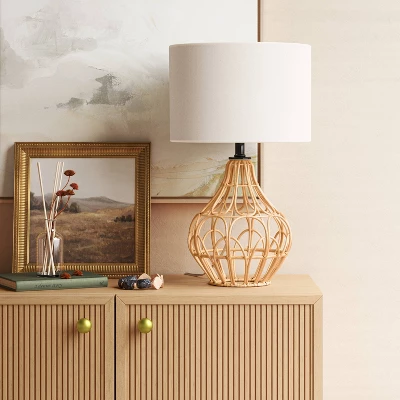Boho Rattan Table Lamp Brown - Threshold™ 3 Boho Rattan Table Lamp Brown - Threshold™