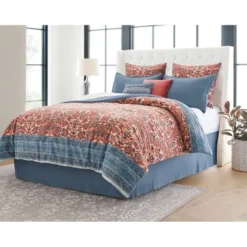 8pc Printed Paisley With Border Comforter Bedding Set Rose/Blue - Threshold™ -Threshold GUEST 7b8d45f1 985f 43cc 84e6 bfe07693792b