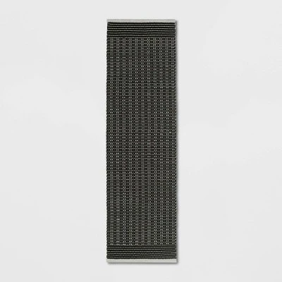 2'x7' Hand Woven Cotton/Wool Runner Black - Threshold™ 3 2'x7' Hand Woven Cotton/Wool Runner Black - Threshold™
