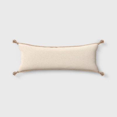 Oversized Gather Embroidered Lumbar Throw Pillow Cream - Threshold™ 6 Oversized Gather Embroidered Lumbar Throw Pillow Cream - Threshold™ - Image 4