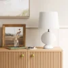 Ceramic Geo Table Lamp With Tapered Shade Off-White (Includes LED Light Bulb) - Threshold™ 2 Ceramic Geo Table Lamp With Tapered Shade Off-White (Includes LED Light Bulb) - Threshold™ -Threshold GUEST 8dab0a57 8432 441f b743 d893a5a19567