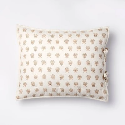 Lofty Cotton Slub Woodblock Print Floral Quilt Sham White/Mauve – Threshold™ Designed With Studio McGee 7 Lofty Cotton Slub Woodblock Print Floral Quilt Sham White/Mauve – Threshold™ Designed With Studio McGee - Image 5