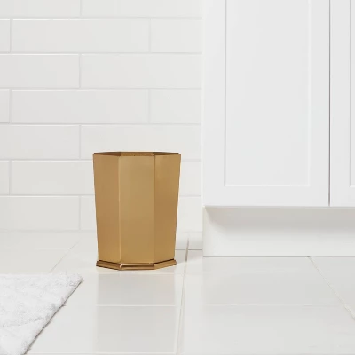 Bathroom Wastebasket Gold - Threshold™ 3 Bathroom Wastebasket Gold - Threshold™