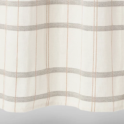 Woven Modern Plaid Shower Curtain Ivory - Threshold™ 5 Woven Modern Plaid Shower Curtain Ivory - Threshold™ - Image 3