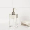 Rectangle Glass With Metal Soap/Lotion Dispenser Clear - Threshold™ -Threshold GUEST 983799de e61f 4d5d 9b72 d434b9c8944d