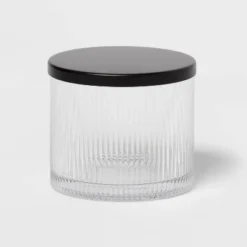 Ribbed Glass Canister Black - Threshold™ 7 Ribbed Glass Canister Black - Threshold™ -Threshold GUEST 99261213 ff21 4a10 94aa d90bf00ac6e7