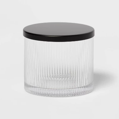 Ribbed Glass Canister Black - Threshold™ 4 Ribbed Glass Canister Black - Threshold™ - Image 2
