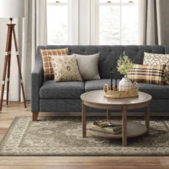 Medallion Jewel Boarder Persian Rug Cream/Gray - Threshold™ -Threshold GUEST 9cbea7e6 b493 4037 9490 a667f1571cfc