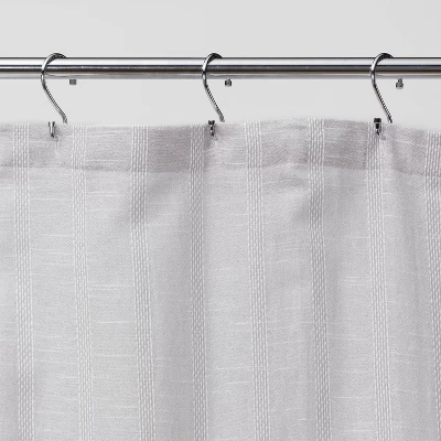Tonal Striped Shower Curtain Gray - Threshold™ 4 Tonal Striped Shower Curtain Gray - Threshold™ - Image 2