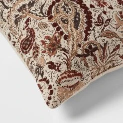18"x18" Traditional Paisley Square Decorative Pillow Beige/Brown - Threshold™ 7 18"x18" Traditional Paisley Square Decorative Pillow Beige/Brown - Threshold™ -Threshold GUEST a351eb38 e079 493a 9f13 2085eb146f31