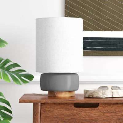 Ceramic Table Lamp With Wood Base - Threshold™ 4 Ceramic Table Lamp With Wood Base - Threshold™ - Image 2