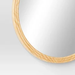 28" Round Fluted Circle Wall Mirror Natural - Threshold™ -Threshold GUEST a743603a 483e 46d3 8792 42b3e39f0c24