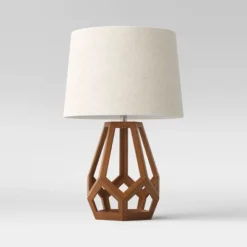 Large Wood Geo Assembled Table Lamp - Threshold™ -Threshold GUEST a81d2d5f 9840 4146 aad2 1305e5961548