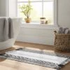 20"x32" Striped Fringe Bath Rug Black/White - Threshold™ -Threshold GUEST aa4db035 22ee 4c01 b1eb dfdc30fb8ca0