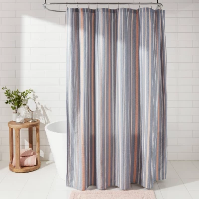 Seersucker Waffle Shower Curtain Blue - Threshold™ 3 Seersucker Waffle Shower Curtain Blue - Threshold™