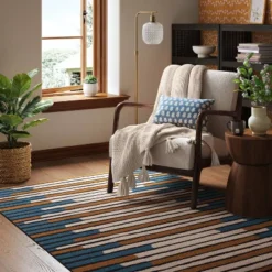 Striped Area Rug Turquoise/Yellow - Threshold™