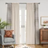1pc 50"x84" Blackout Woven Stripe Border Window Curtain Panel Black - Threshold™ -Threshold GUEST b377f1dc 1190 4ac2 b240 b46f4ca6071b