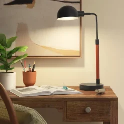 Pharmacy Task Lamp With Faux Leather Wrap Black (Includes LED Light Bulb) - Threshold™ -Threshold GUEST b4d57a2f 9b3d 446b a873 425b45c885f8