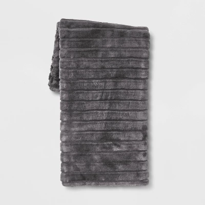 Textured Faux Fur Reversible Throw Blanket - Threshold™ 9 Textured Faux Fur Reversible Throw Blanket - Threshold™ - Image 7