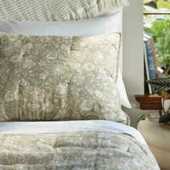 Standard Floral Print Trad Cotton Voile Lofty Quilt Sham Green - Threshold™ -Threshold GUEST bf71adc4 05df 450f bbec e4fe8094f052