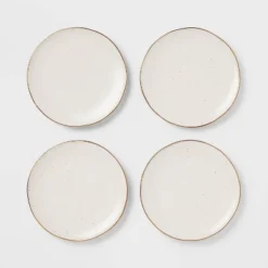 4pk Ceramic App Dining Plates Ivory/Gold - Threshold™ -Threshold GUEST c41fd338 9b7e 4914 8b60 3094f7097daa