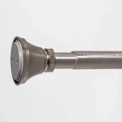 72" Rust Proof Stainless Steel Two-Way Mount Taper Finial Shower Curtain Rod Nickel - Threshold™ -Threshold GUEST c581ead5 e52b 44c2 a606 31f6d5a2ef6d