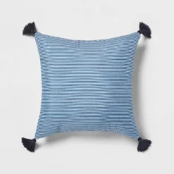 5pc Block Print With Border Comforter Bedding Set White/Blue - Threshold™ -Threshold GUEST c694dc91 e0ad 45f3 8331 20bfeed2019f